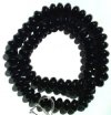 60 6x9mm Opaque Black Glass Spacer Beads